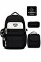 4-Piece Satin Fabric Waterproof Primary School Bag Set with Lunch Bag, Pen Holder and Accessory Bag - 5