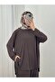 بدلة يونكا مع بنطلون شق حواف أسطوانية - NL764 بني - 2