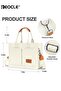 Women's Canvas Tote Bag with Top Handle and Multi Pocket Design Crossbody Shoulder Purse with Spacious Interior for Daily Work - 7