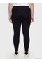 Lcw Curve Black Plus Size Women's Leggings with Elastic Waist - 4