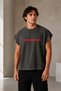 Men's Oversize No Excuses Printed Sportsman Casual Street Wear Crew Neck Boxy Worker T-Shirt