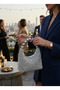 Women's Luxury Rhinestone Mini Handbag – Crystal Embellished with Beaded Handle & Detachable Chain - 4