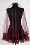Burgundy Flocked Printed Bridal Veil, Henna Night Cover, Bride's Reception Cover, Veil, Gloves, Belt, Henna Night Veil Set - 5