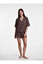 Shirt Collar Striped Women's Shorts Pajama Set (S6)