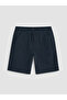 Xside Navy Blue Relax Fit Gabardine Men's Shorts - 5