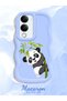 Vivo Y04S Compatible Case Camera Protector Blue Silicone Couple Phone Case Panda Pattern - 2