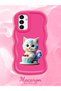 Samsung Galaxy A04S Compatible Case Camera Protector Red Silicone Couple Phone Case Cat Pattern - 2