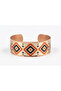 Copper Anatolian Baklava Kilim Patterned Wide Adjustable Clamp Bracelet - 8