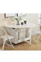 Foldable Dining Table Set with 4 chairs, 1 Storage Space, Space Saving for Home Living Room and Kitchen, Round White - 2
