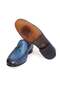 Blue Color Laceless Genuine Leather Men's Shoes - 3