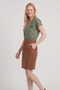 Smart Casual Linen Blend V-Neck Women's Blouse - 8