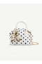 White Polka Dot Shk334 Faux Leather, Scholarship, Chain Strap, Scarf Gift, Hand, Arm and Shoulder Bag - 3