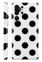 Samsung S25 Ultra Black Polka Dot Protect Slim Glossy Full Covering Print Camera Protected Phone Case