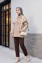 Oversize Modal Tunic with Detachable Cape - Mink - 4