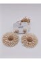 Cream Color, Dangle Chrysanthemum Wicker Earrings - 3