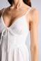100% Cotton V-Neck Embroidered White Strap Midi Dress G7994Ax26Sm - 5