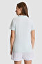 Women's Aqua Green Polo Collar Basic T-Shirt 50321818-Vr083 - 5