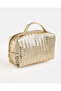 Women Gold Embellished Cosmetic Bag - 3
