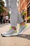 Vesta Men's Gray Neon Yellow Foam Sole Lightweight Knitted Mesh Casual Sports Shoes Sneaker - 2