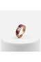 Copper Navy Blue Red Kilim Patterned Adjustable Ring