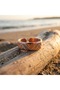 Copper Black and White Modern Patterned Adjustable Ring - 6