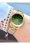 Milano Women's Gold Metal Cord Green Dial Wristwatch 2 Years Warranty - 2
