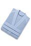 Unisex Light Blue Kimono Bathrobe 100% Cotton Soft Absorbent Spa & Hotel Quality Bath Robe for Men & Women