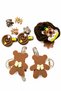 Cute Teddy Bear and Spiral Figure Hair Clip and Rubber Band Set for Kids