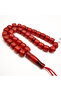 Pakistani Faturan Rosary 33 Beads 10.5x11.5mm Deep Red Barrel Prayer Beads 50g Red Silk Tassel