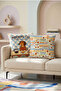 Morning Club Dog Patterned 4-Piece Decorative Throw Pillow Cover Set, Coffee and Breakfast Themed Retro Geometric Living Room Decor - 2
