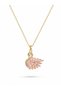 316L Steel Gold Color Chain Pink Zircon Stone Swan Model Women's Necklace