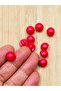 11mm Bottom-Attached Plastic Luxury Pearl Button. 10 Pieces. Red. - 3