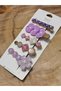 Women's lilac crystal stone flower side buckle set of 5 - heart-shaped ice cream figured pearlescent clip-on buckle