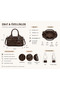 Women's Medium Size Knitted Detailed Adjustable Strap Luxury Hand and Shoulder Bag Shopper - 5