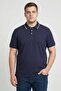 Men Regular Fit Short Sleeve Brand Logo Polo Shirt, Indigo