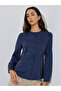 Blue Striped Long Sleeve Blouse - 2