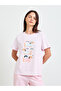 Pink Graphic Dog Print T-Shirt and Checked Pyjama Set - 2