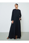 Black 2-Piece Front Open Abaya and Dress Modest Set - 3