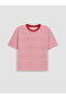 Lcw Vision Red Striped Oversize 100% Cotton Women's T-Shirt - 5