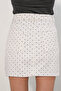 Women's Polka Dot Mini Denim Skirt 8086 - White - 7