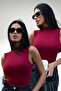 Women's Burgundy 2-Piece Sleeveless Bodysuit