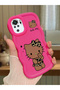 Poco M5S Compatible Case Camera Protector Red Silicone Couple Phone Case Kitty Pattern