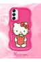 Samsung Galaxy A14 Compatible Case Camera Protector Red Silicone Couple Phone Case Kitty Pattern - 2