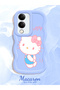 Vivo Y19 Compatible Case Camera Protector Blue Silicone Couple Phone Case Kitty Pattern - 2