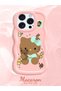 iPhone 16 Pro Max Compatible Case with Camera Protector Pink Silicone Couple Phone Case Kitty Pattern - 2