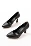 Zri̇n-001 Premium Black Daily 9 cm Heeled Stiletto - 3