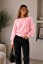 Women's Popular Asymmetrical Boat Neck Knitwear Sweater Pink - 4