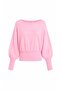 Women's Popular Asymmetrical Boat Neck Knitwear Sweater Pink - 3