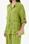 Women's Apple Green Italian 100% Linen Floral Embroidered Trousers - Linen Suit with Shirt Size 40 - 44 - 5