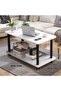 Coffee Table 2 Tier Wooden Coffee Table Modern Sofa Table with Open Storage Space Center Table for Living Room Office Bedroom Reception Room (60 * 30 * 53cm) - 3